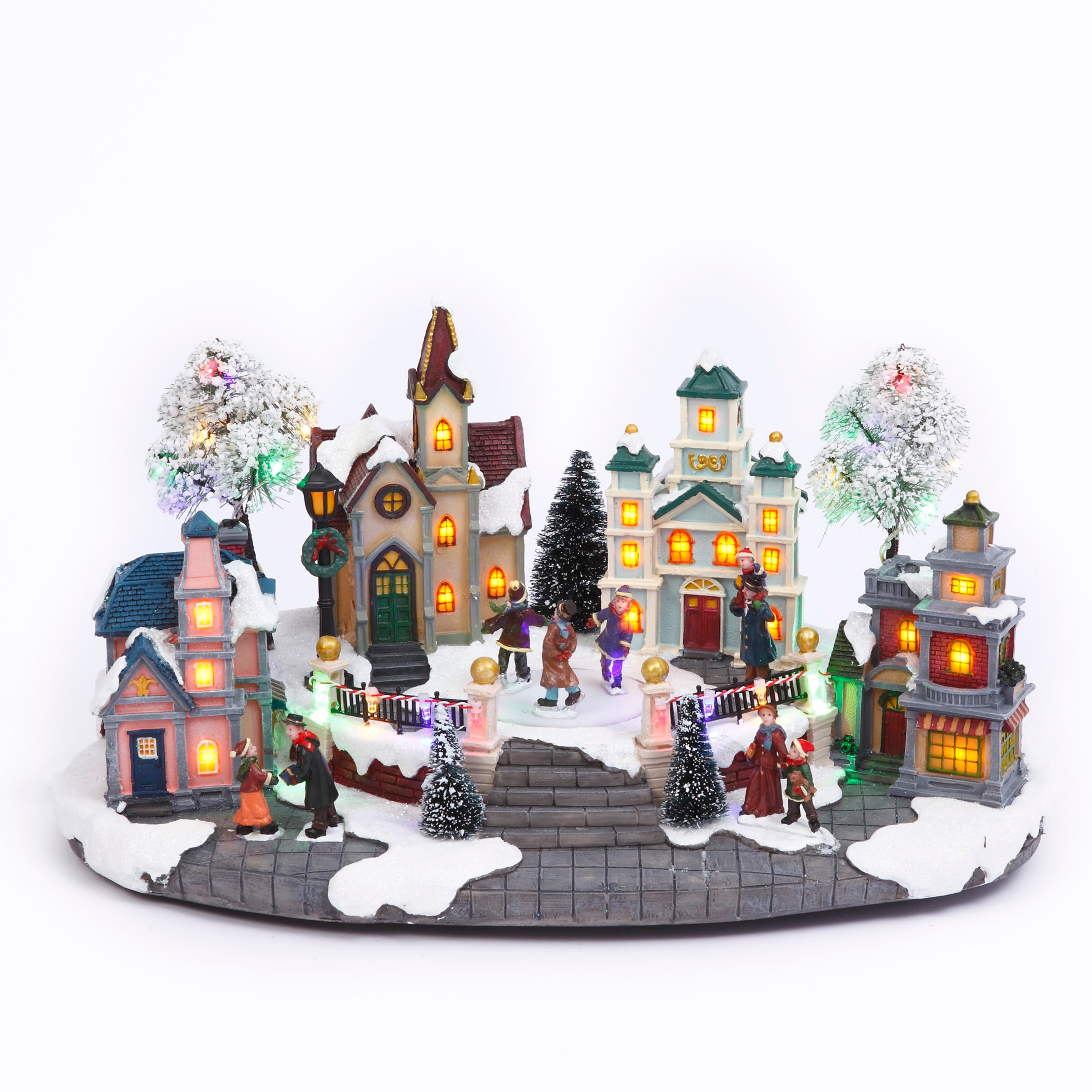 15.35 Illuminating Moving Musical Holiday Village #2420010EC